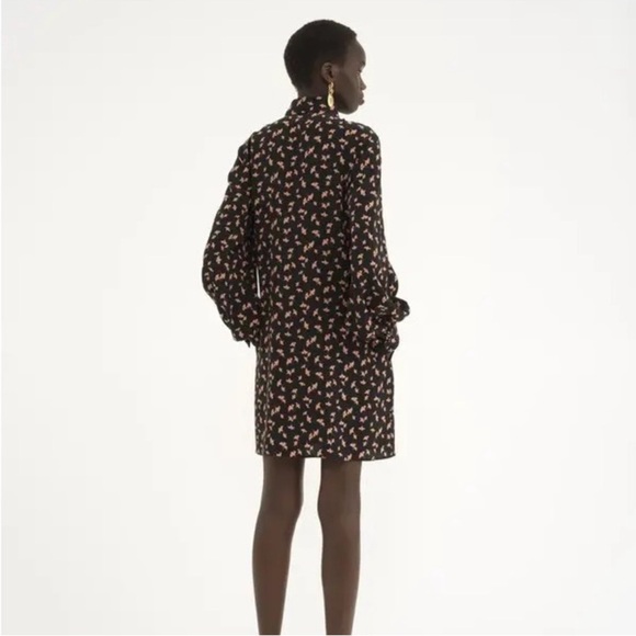 NWT Chloé Ginko Hommage Print Silk Mini‎ Dress Pearl Blush FR 40 US L Large Fall - Picture 6 of 14